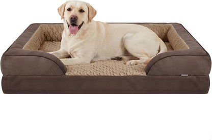 Orthopedic Dog Beds Large Sized, XL Washable Dog Sofa with Egg-Crate Foam, Waterproof Lining and Non-Skid Bottom