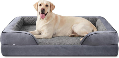 Orthopedic Dog Beds Large Sized, XL Washable Dog Sofa with Egg-Crate Foam, Waterproof Lining and Non-Skid Bottom