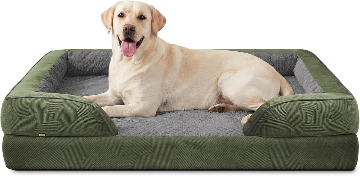 Orthopedic Dog Beds Large Sized, XL Washable Dog Sofa with Egg-Crate Foam, Waterproof Lining and Non-Skid Bottom