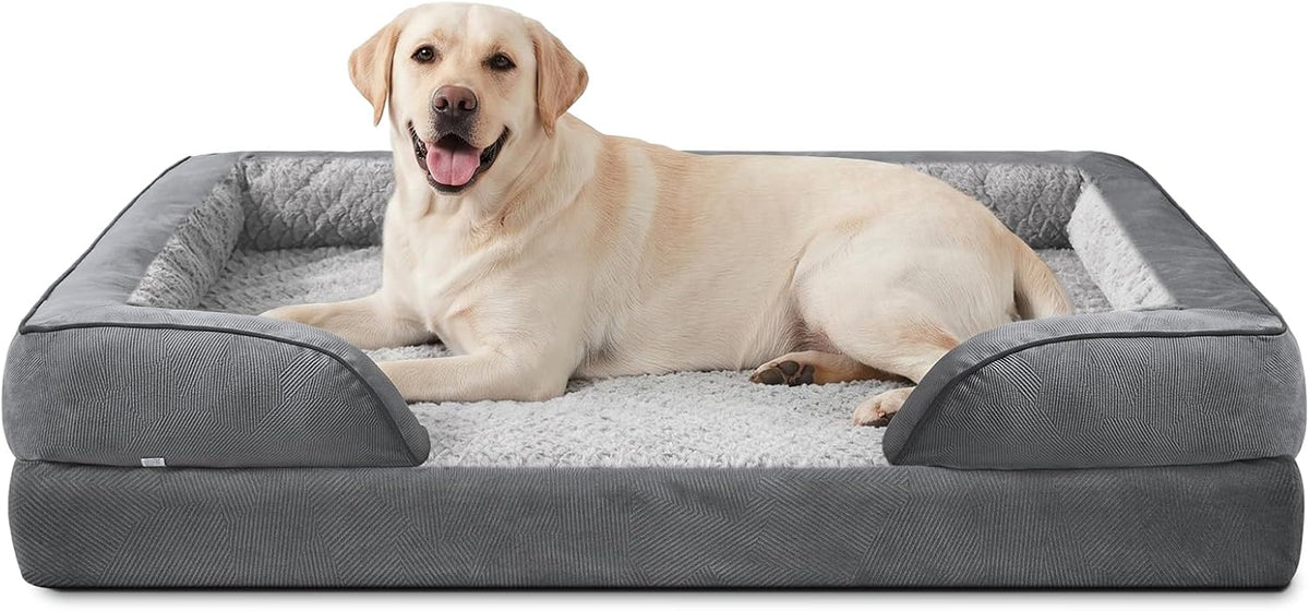 Orthopedic Dog Beds Large Sized, XL Washable Dog Sofa with Egg-Crate Foam, Waterproof Lining and Non-Skid Bottom