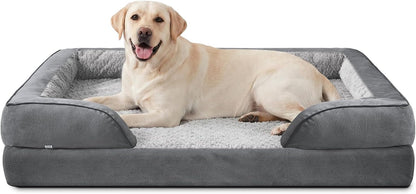 Orthopedic Dog Beds Large Sized, XL Washable Dog Sofa with Egg-Crate Foam, Waterproof Lining and Non-Skid Bottom
