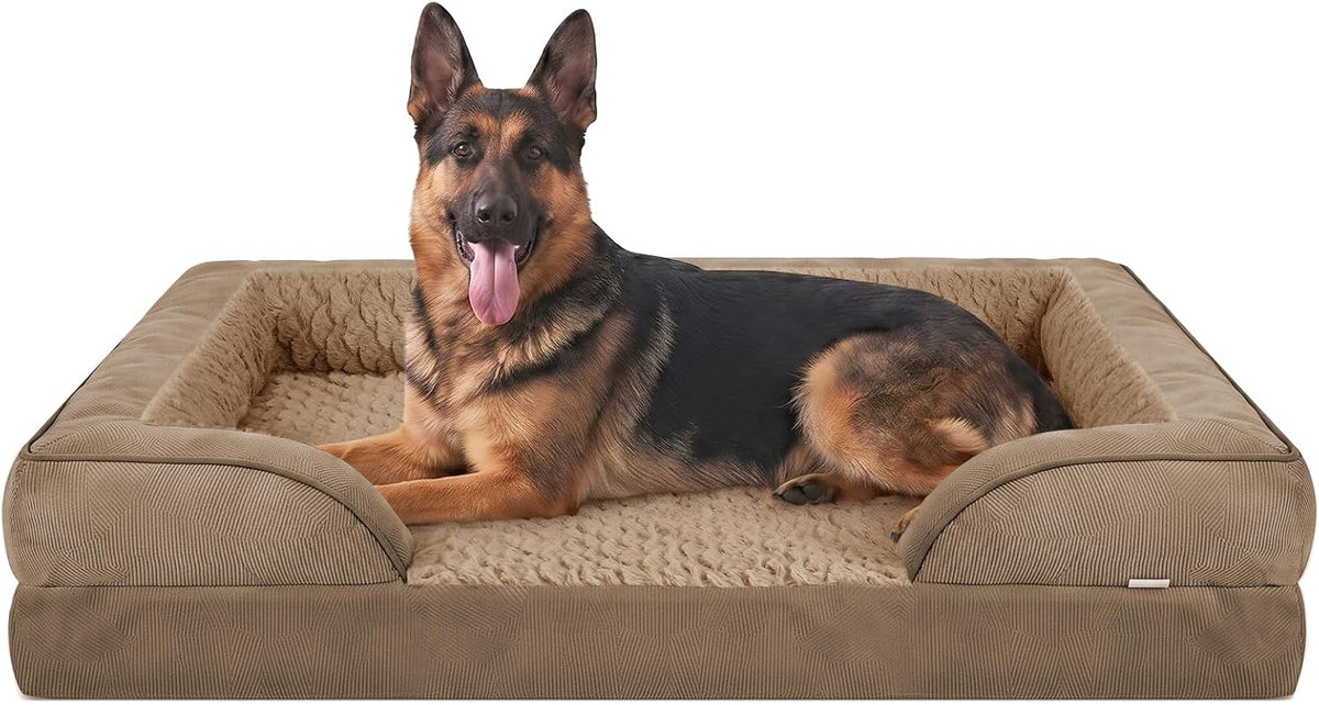 Orthopedic Dog Beds Large Sized, XL Washable Dog Sofa with Egg-Crate Foam, Waterproof Lining and Non-Skid Bottom