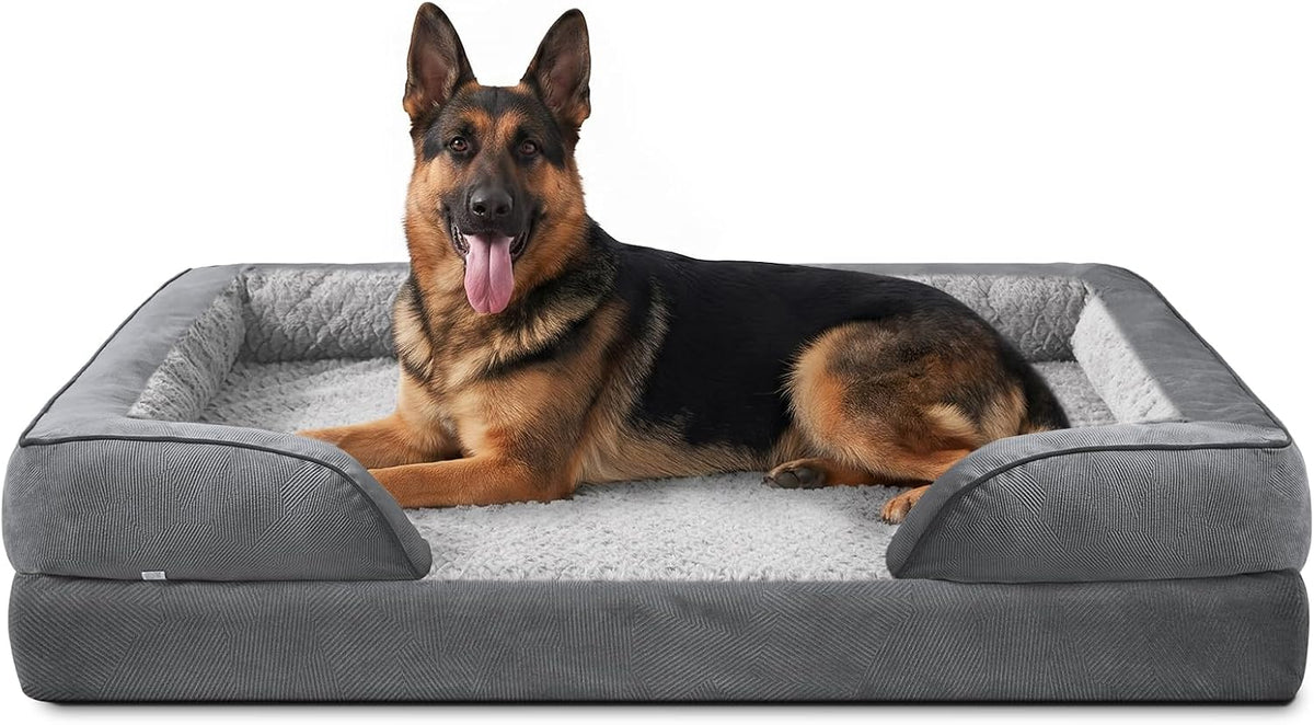 Orthopedic Dog Beds Large Sized, XL Washable Dog Sofa with Egg-Crate Foam, Waterproof Lining and Non-Skid Bottom