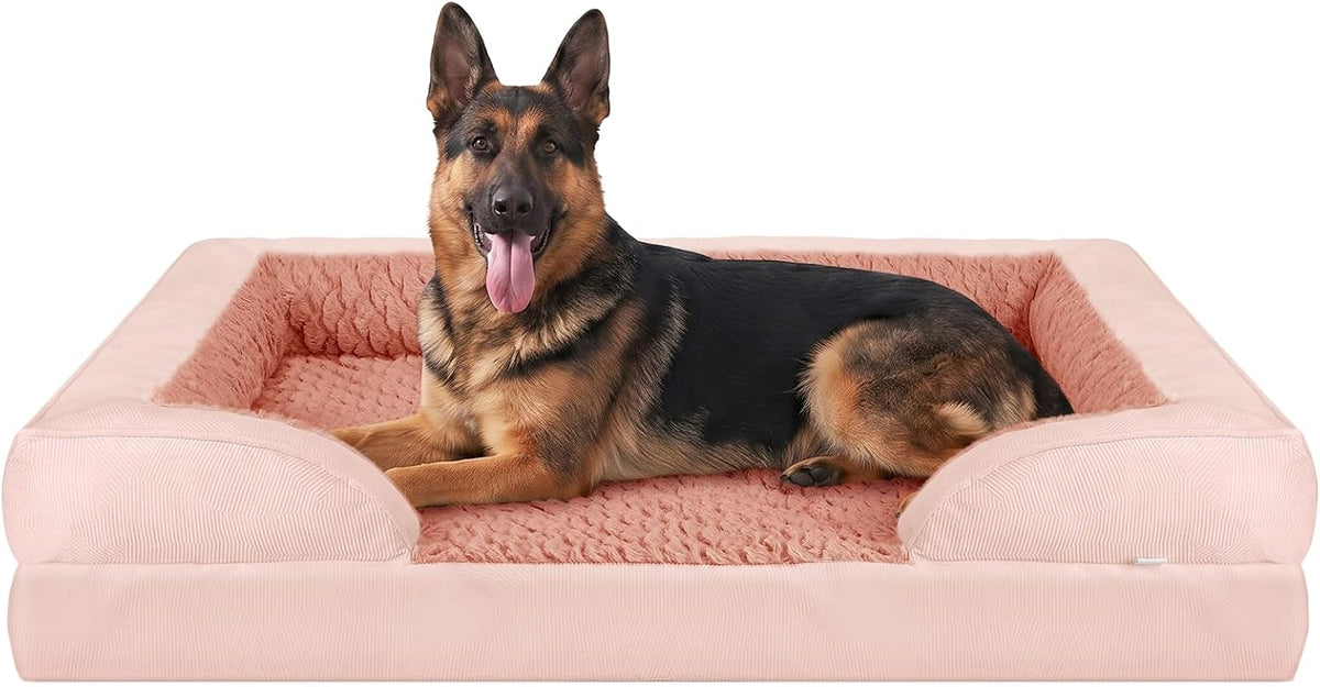 Orthopedic Dog Beds Large Sized, XL Washable Dog Sofa with Egg-Crate Foam, Waterproof Lining and Non-Skid Bottom