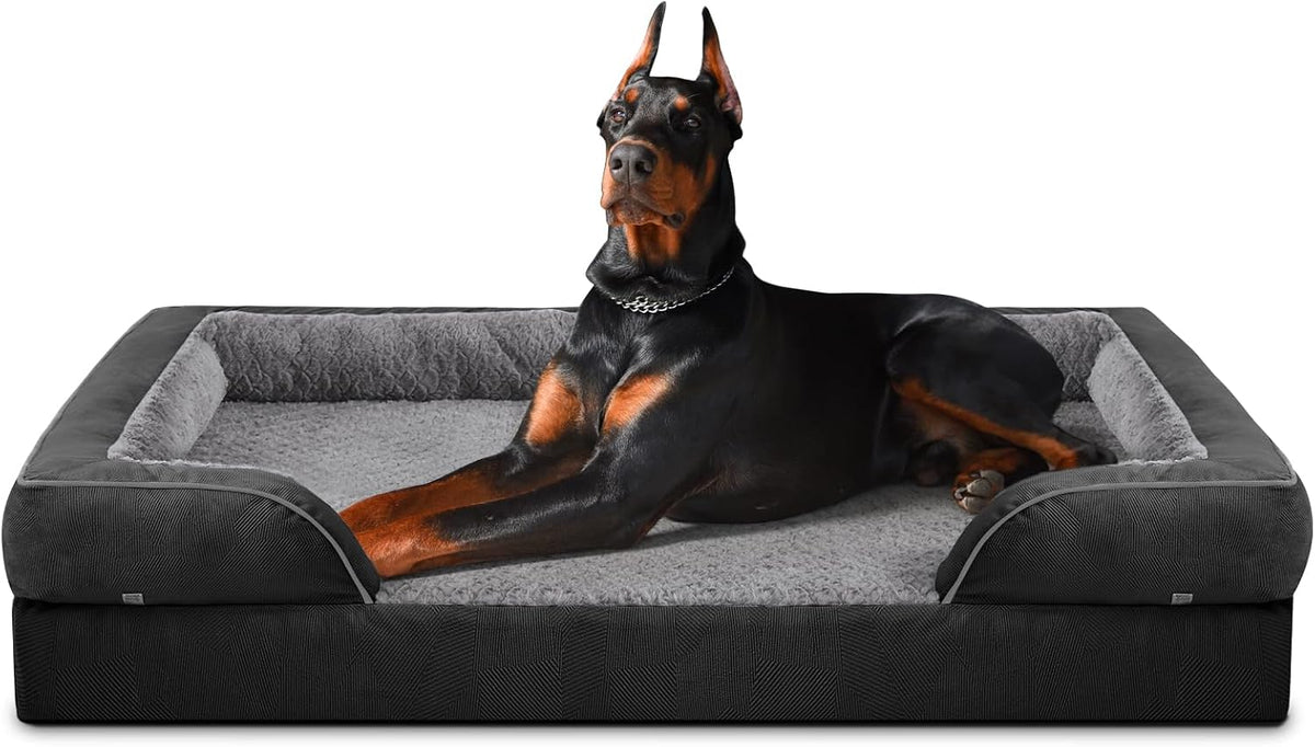 Orthopedic Dog Beds Large Sized, XL Washable Dog Sofa with Egg-Crate Foam, Waterproof Lining and Non-Skid Bottom