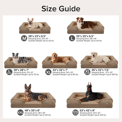 Orthopedic Dog Beds Large Sized, XL Washable Dog Sofa with Egg-Crate Foam, Waterproof Lining and Non-Skid Bottom
