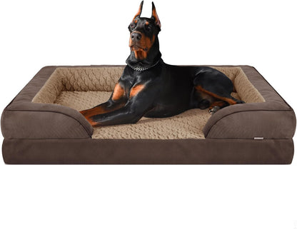 Orthopedic Dog Beds Large Sized, XL Washable Dog Sofa with Egg-Crate Foam, Waterproof Lining and Non-Skid Bottom
