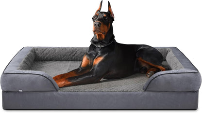 Orthopedic Dog Beds Large Sized, XL Washable Dog Sofa with Egg-Crate Foam, Waterproof Lining and Non-Skid Bottom