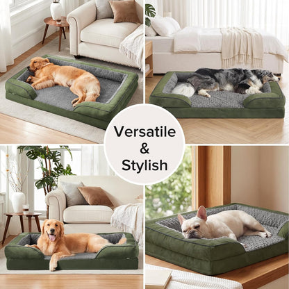 Orthopedic Dog Beds Large Sized, XL Washable Dog Sofa with Egg-Crate Foam, Waterproof Lining and Non-Skid Bottom