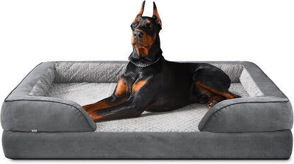 Orthopedic Dog Beds Large Sized, XL Washable Dog Sofa with Egg-Crate Foam, Waterproof Lining and Non-Skid Bottom