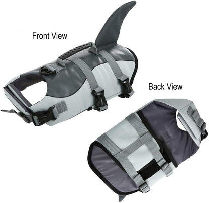 Dog Life Jacket, Cute Shark Dog Life Vest for Swimming & Boating