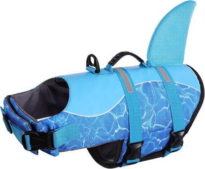 Dog Life Jacket, Cute Shark Dog Life Vest for Swimming & Boating