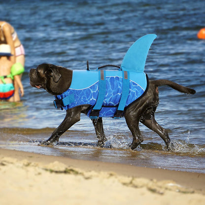 Dog Life Jacket, Cute Shark Dog Life Vest for Swimming & Boating