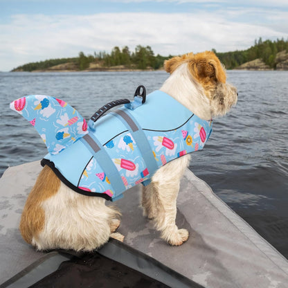 Dog Life Jacket, Cute Shark Dog Life Vest for Swimming & Boating