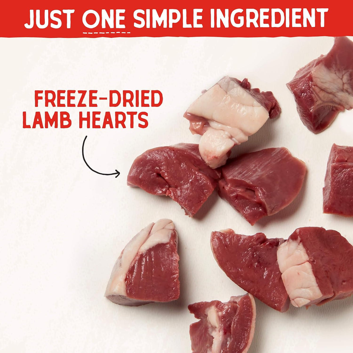 Freeze-Dried Raw Lamb Heart Dog Treats - Single Ingredient, No Additives - Premium Training Treats - Perfect For Picky Eaters - 3oz Bag