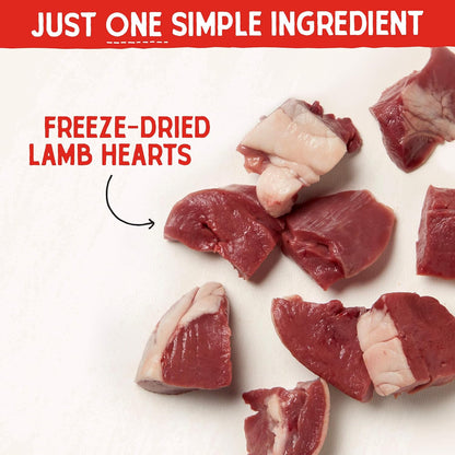 Freeze-Dried Raw Lamb Heart Dog Treats - Single Ingredient, No Additives - Premium Training Treats - Perfect For Picky Eaters - 3oz Bag