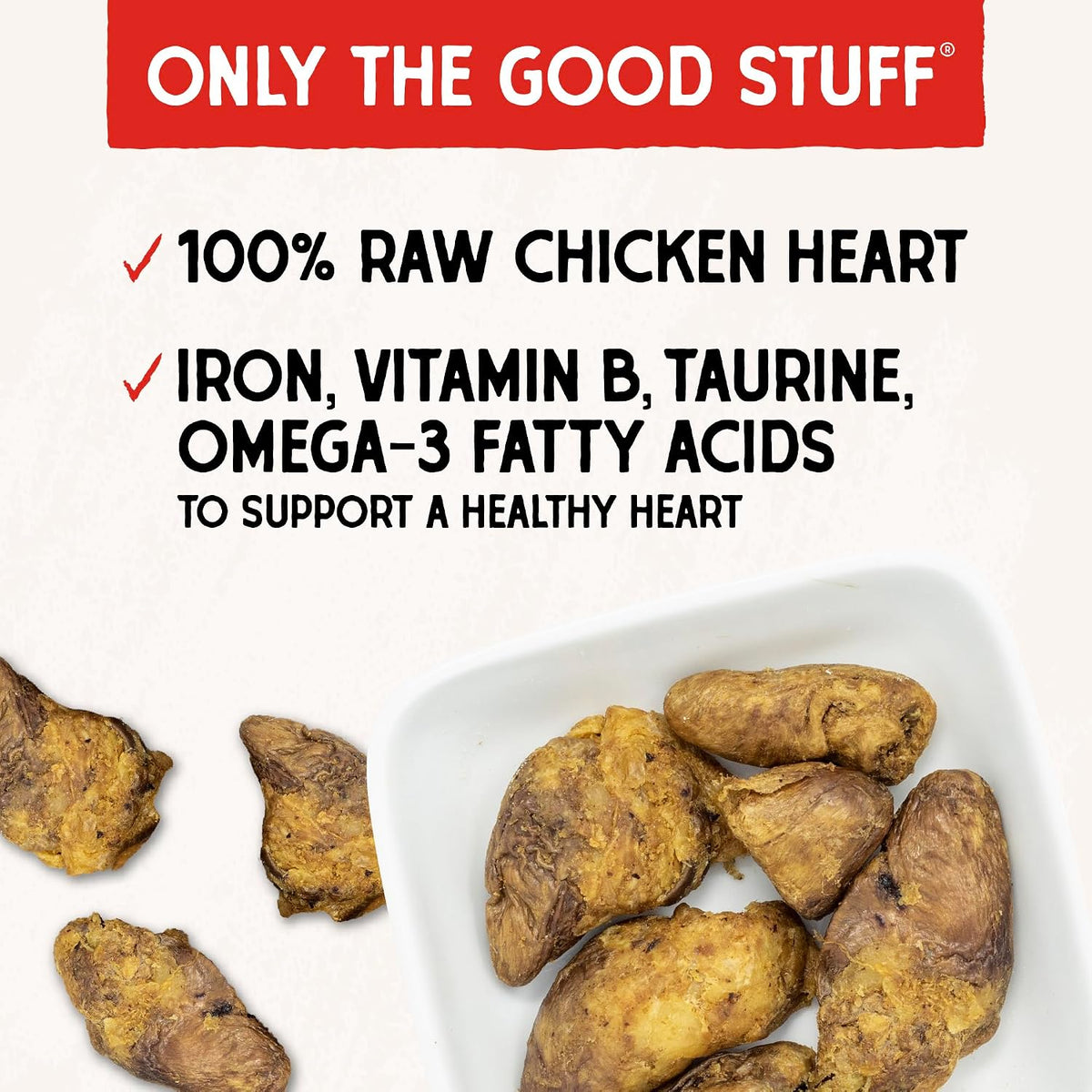 Freeze-Dried Raw Lamb Heart Dog Treats - Single Ingredient, No Additives - Premium Training Treats - Perfect For Picky Eaters - 3oz Bag