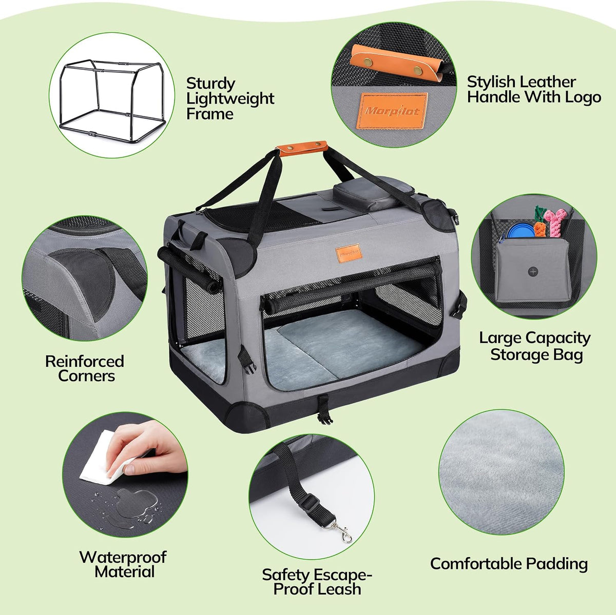 24-inch Portable Collapsible Dog Crate for Small Dogs up to 27lbs