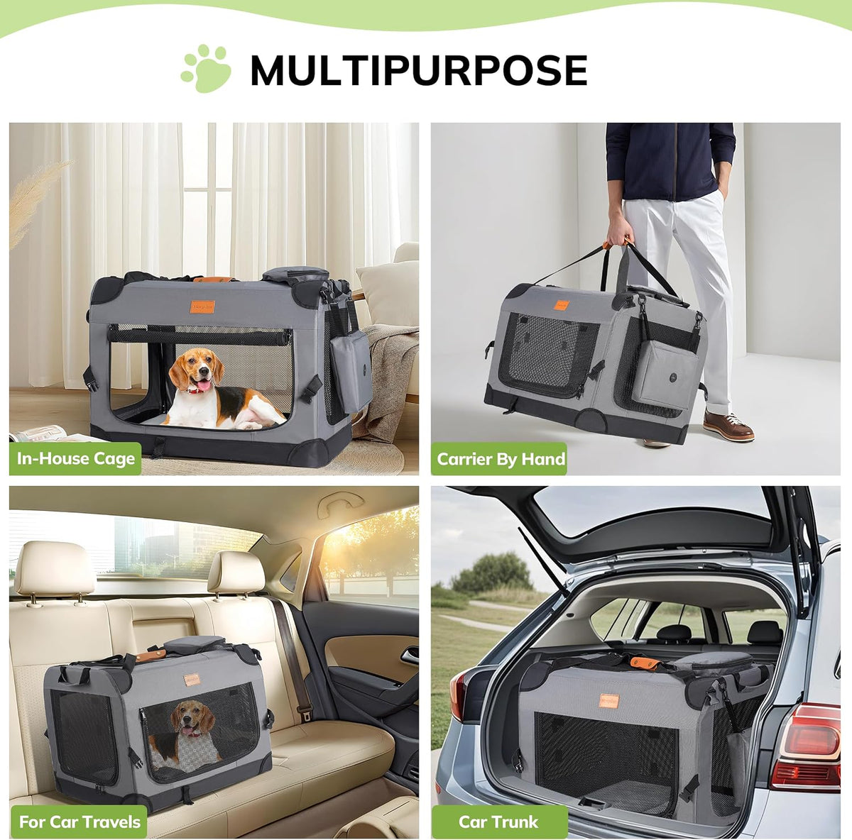 24-inch Portable Collapsible Dog Crate for Small Dogs up to 27lbs