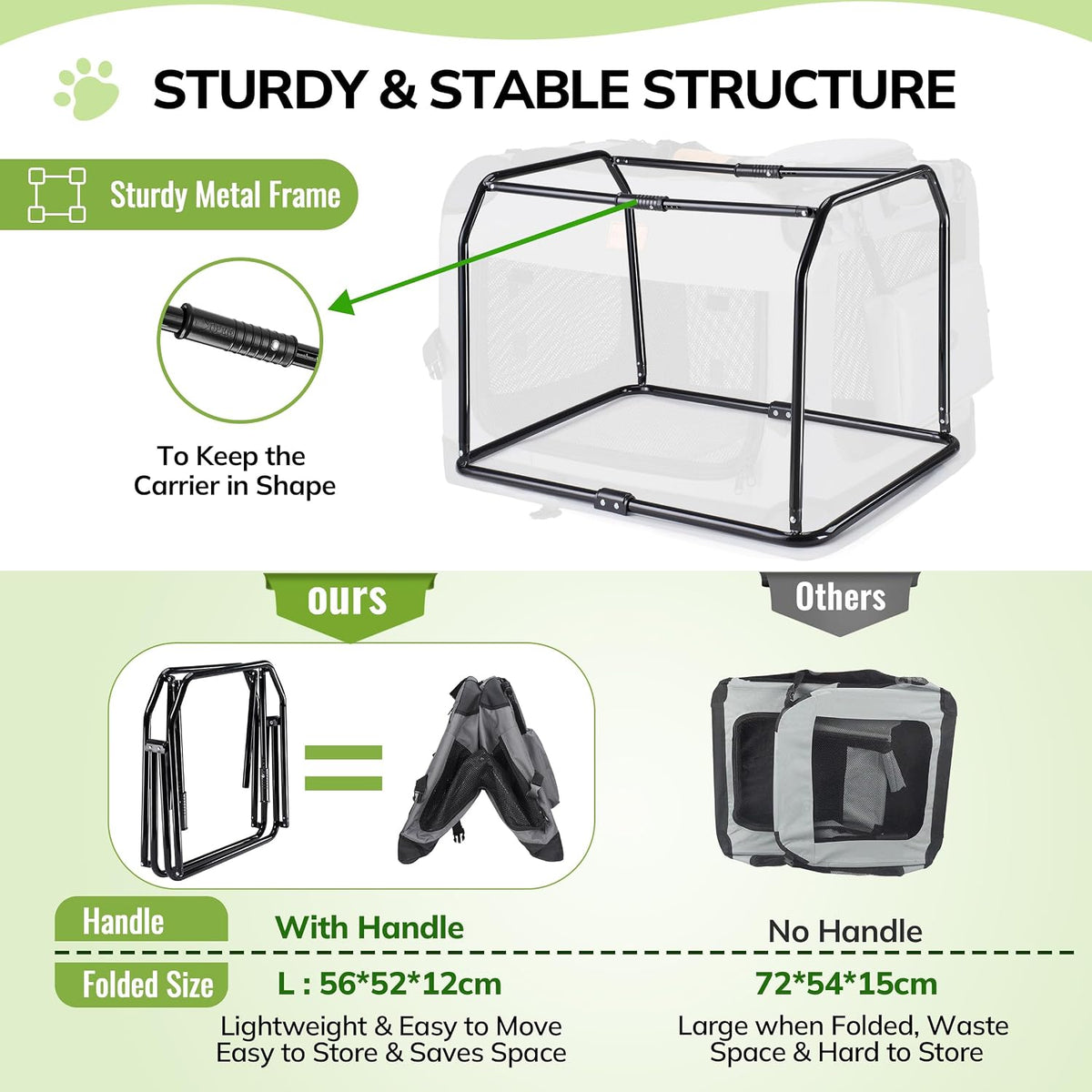 24-inch Portable Collapsible Dog Crate for Small Dogs up to 27lbs