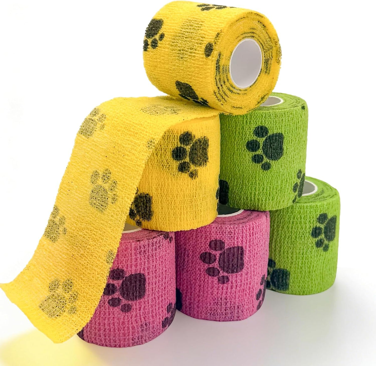 6 Rolls Vet Wrap Cohesive Bandage, Self Adhesive