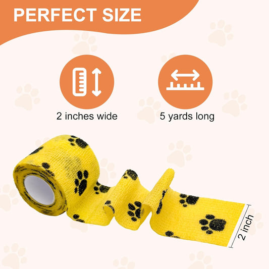 6 Rolls Vet Wrap Cohesive Bandage, Self Adhesive