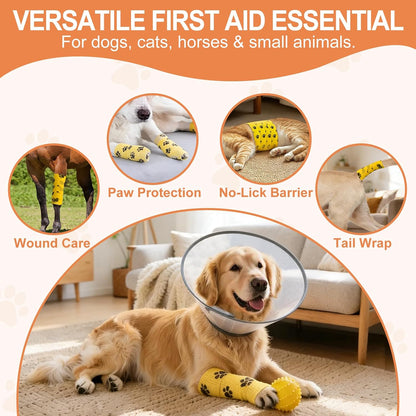 6 Rolls Vet Wrap Cohesive Bandage, Self Adhesive