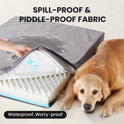 Orthopedic Waterproof Large Dog Bed, Memory Foam, 41 inch-XL(Gray)