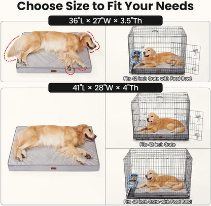 Orthopedic Waterproof Large Dog Bed, Memory Foam, 41 inch-XL(Gray)