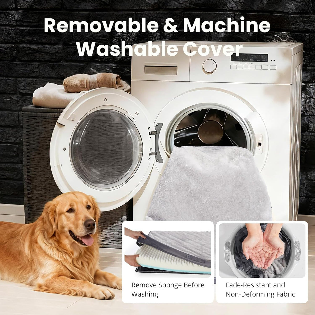 Orthopedic Waterproof Large Dog Bed, Memory Foam, 41 inch-XL(Gray)
