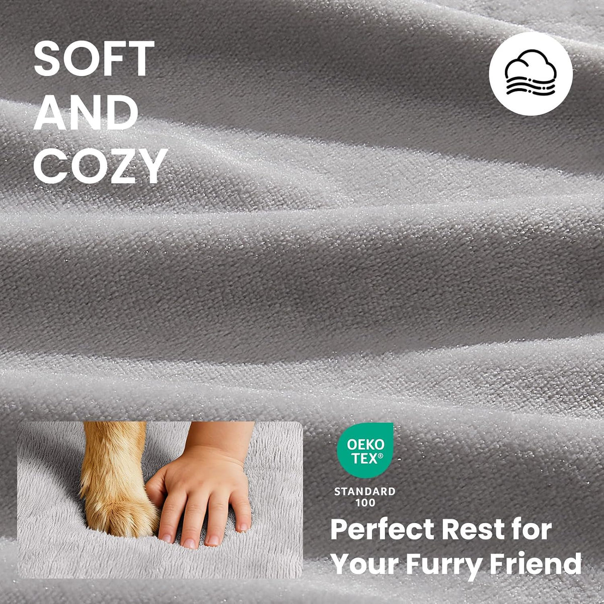 Orthopedic Waterproof Large Dog Bed, Memory Foam, 41 inch-XL(Gray)