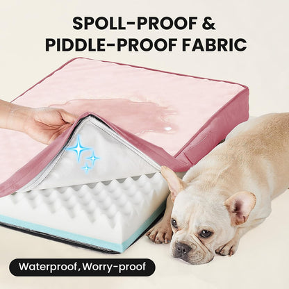Orthopedic Waterproof Large Dog Bed, Memory Foam, 41 inch-XL(Gray)
