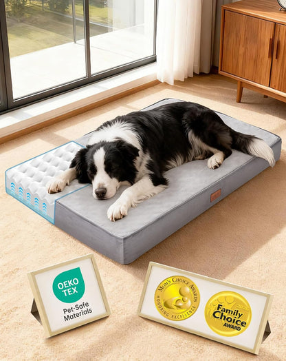 Orthopedic Waterproof Large Dog Bed, Memory Foam, 41 inch-XL(Gray)