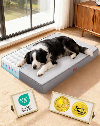Orthopedic Waterproof Large Dog Bed, Memory Foam, 41 inch-XL(Gray)
