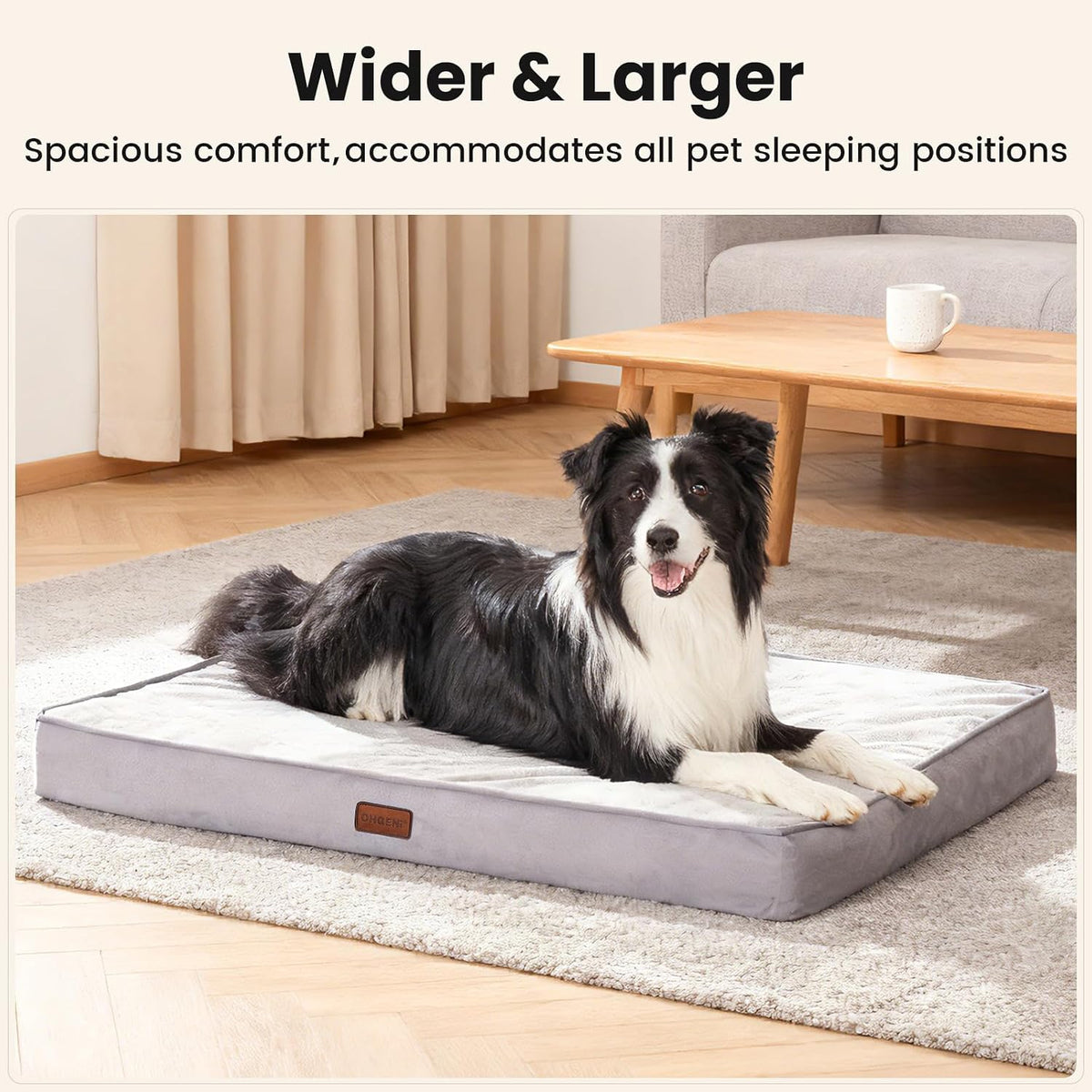 Orthopedic Waterproof Large Dog Bed, Memory Foam, 41 inch-XL(Gray)