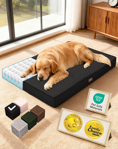 Orthopedic Waterproof Large Dog Bed, Memory Foam, 41 inch-XL(Gray)