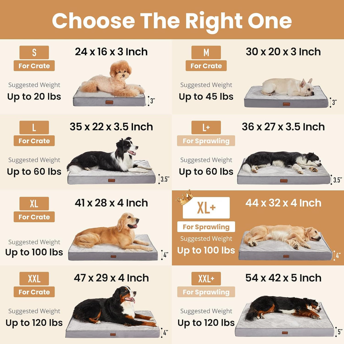 Orthopedic Waterproof Large Dog Bed, Memory Foam, 41 inch-XL(Gray)