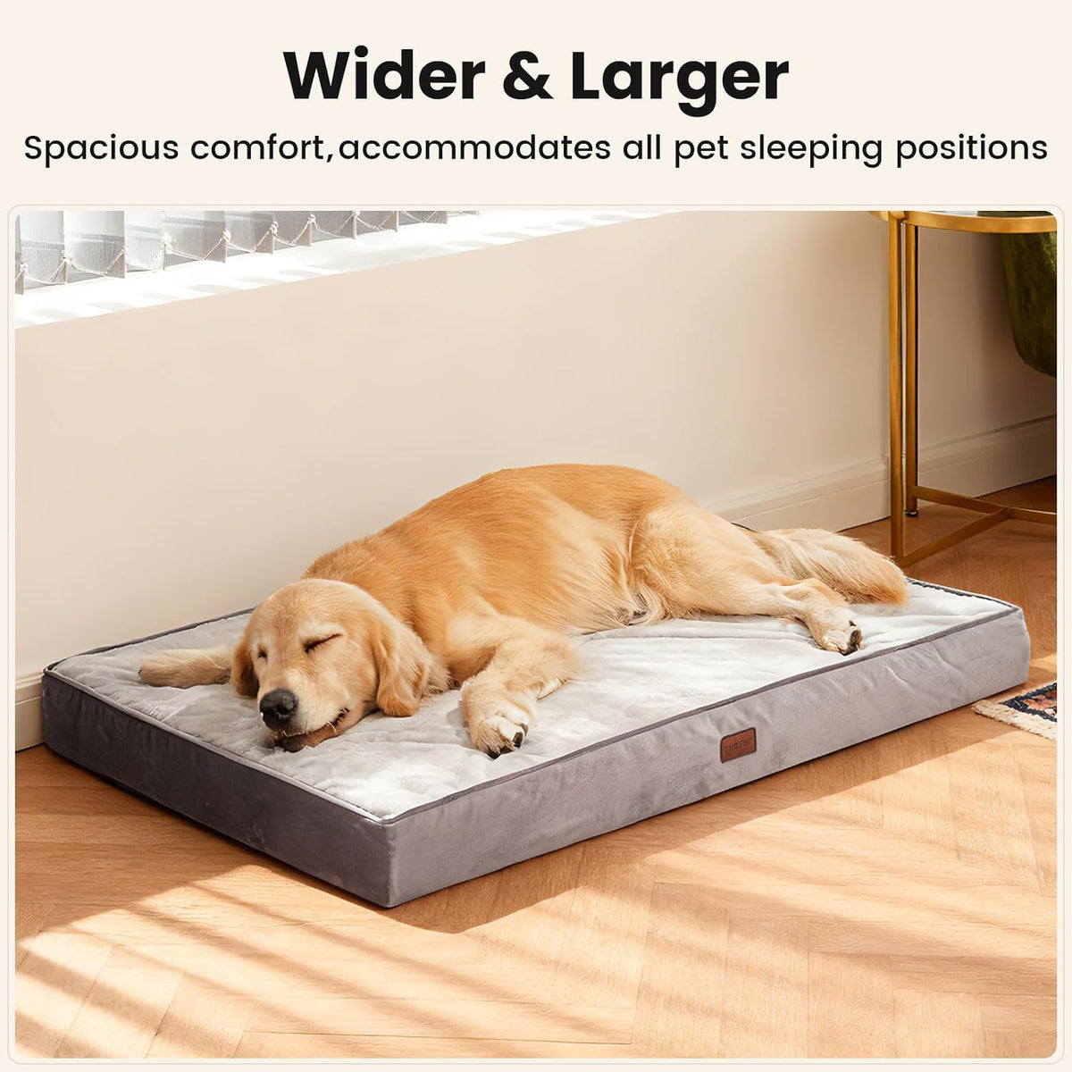 Orthopedic Waterproof Large Dog Bed, Memory Foam, 41 inch-XL(Gray)