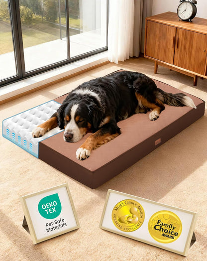 Orthopedic Waterproof Large Dog Bed, Memory Foam, 41 inch-XL(Gray)