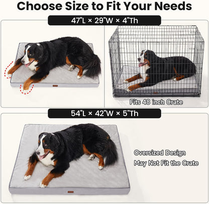 Orthopedic Waterproof Large Dog Bed, Memory Foam, 41 inch-XL(Gray)