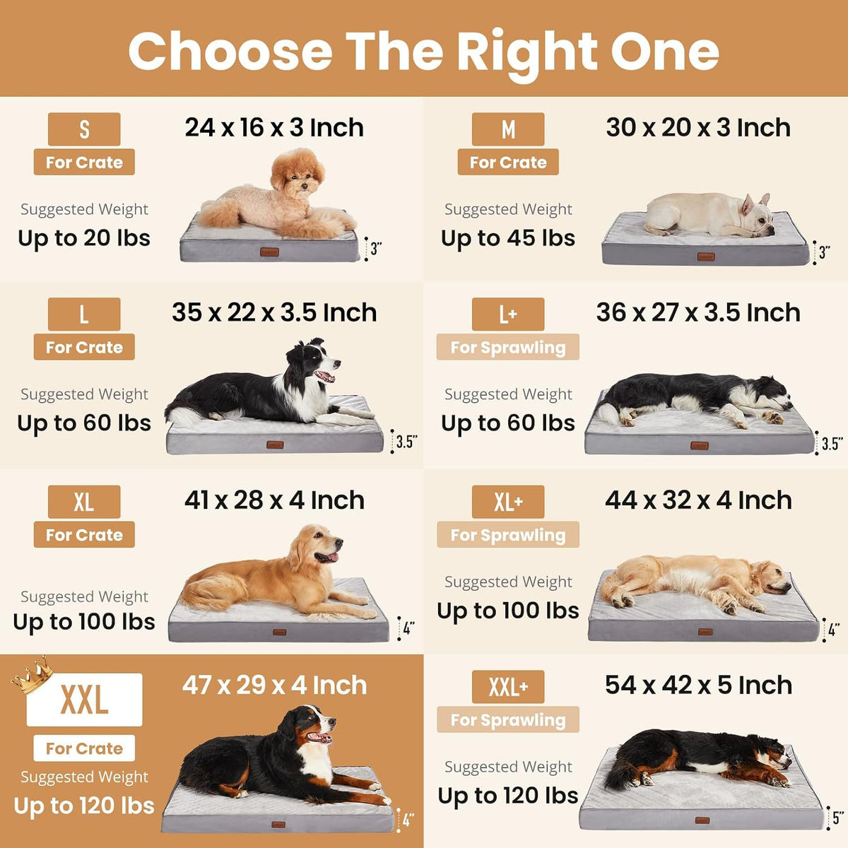 Orthopedic Waterproof Large Dog Bed, Memory Foam, 41 inch-XL(Gray)