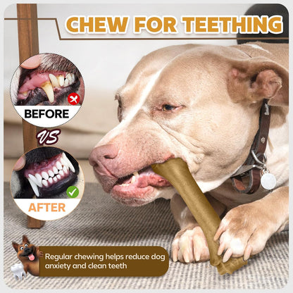 Dog Toys for Aggressive Chewers, Indestructible Bones Toy for Aggressive Chewers, Tough Puppy Chew Toy for Heavy Duty Dogs, Big Dog Teething Toys with Durable Nylon for Large/Medium Breed Puppies