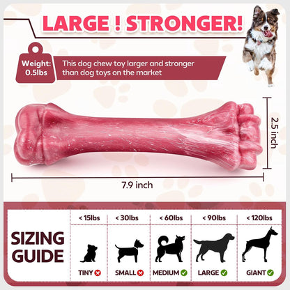 Dog Toys for Aggressive Chewers, Indestructible Bones Toy for Aggressive Chewers, Tough Puppy Chew Toy for Heavy Duty Dogs, Big Dog Teething Toys with Durable Nylon for Large/Medium Breed Puppies