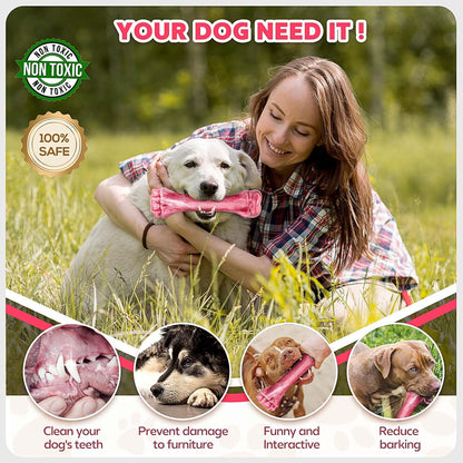 Dog Toys for Aggressive Chewers, Indestructible Bones Toy for Aggressive Chewers, Tough Puppy Chew Toy for Heavy Duty Dogs, Big Dog Teething Toys with Durable Nylon for Large/Medium Breed Puppies
