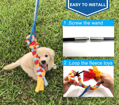 Interactive Flirt Pole Toy for Dogs Chase,Outdoor Exercise,Agility Training