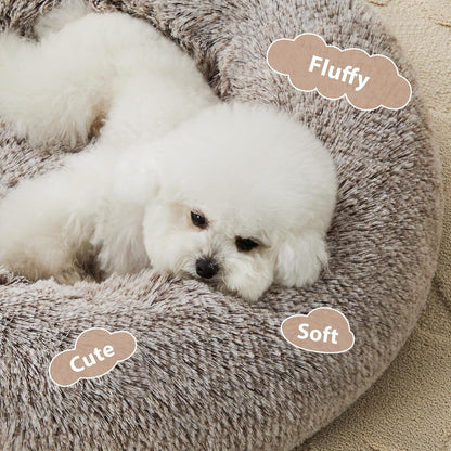 WNPETHOME Small Round Calming Dog Bed Cat Bed for Comfy Sleep