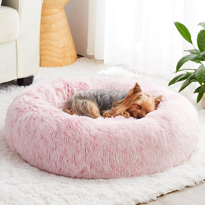 WNPETHOME Small Round Calming Dog Bed Cat Bed for Comfy Sleep