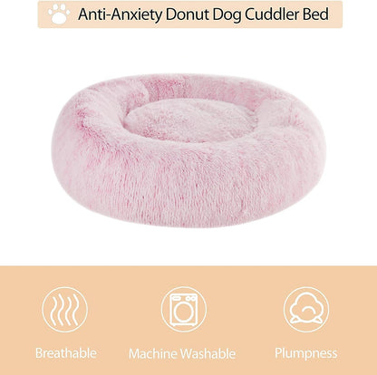 WNPETHOME Small Round Calming Dog Bed Cat Bed for Comfy Sleep