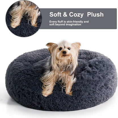 WNPETHOME Small Round Calming Dog Bed Cat Bed for Comfy Sleep