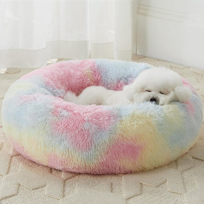 WNPETHOME Small Round Calming Dog Bed Cat Bed for Comfy Sleep